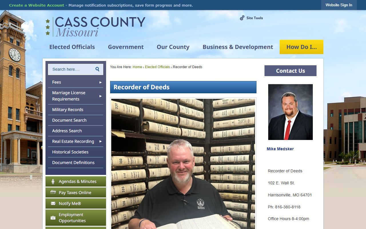 Belton White Pages Cass County Recorder of Deeds page
