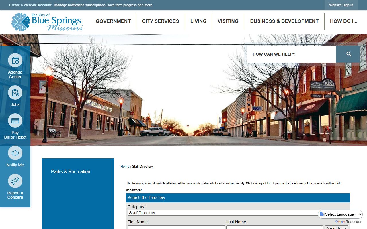 Blue Springs White Pages staff directory