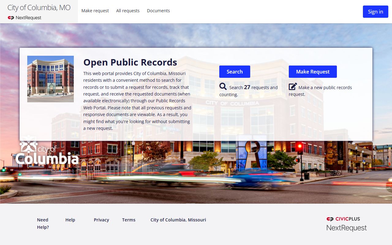 Columbia public records portal for white pages lookups
