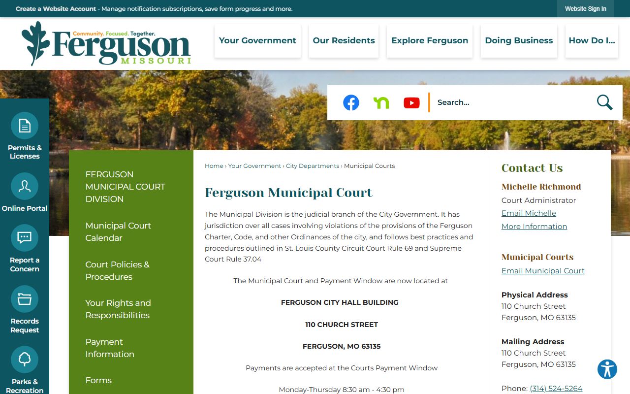Ferguson White Pages municipal court case records