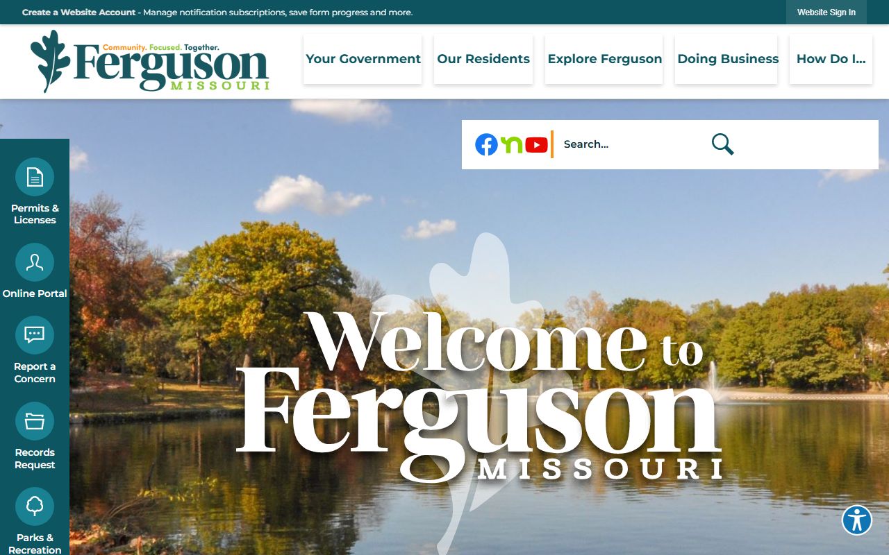 Ferguson White Pages city official website portal