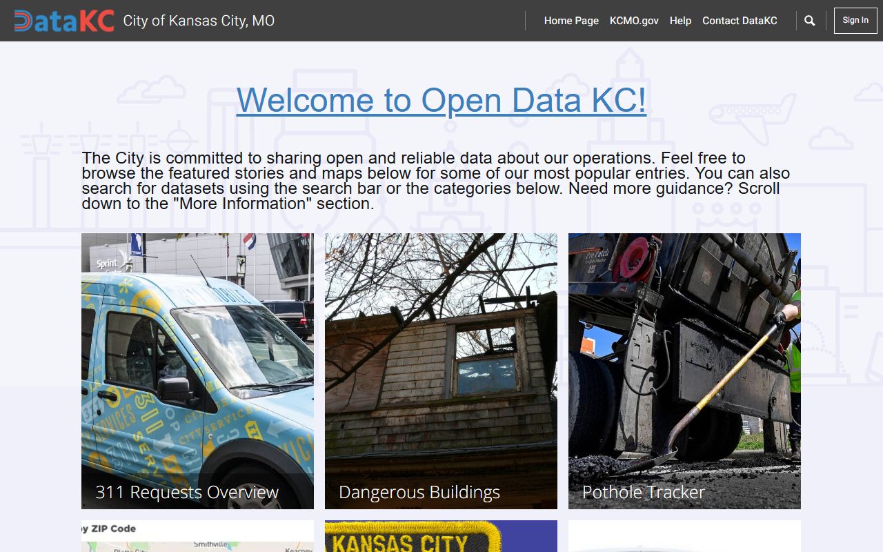 Open Data KC portal for Kansas City white pages searches