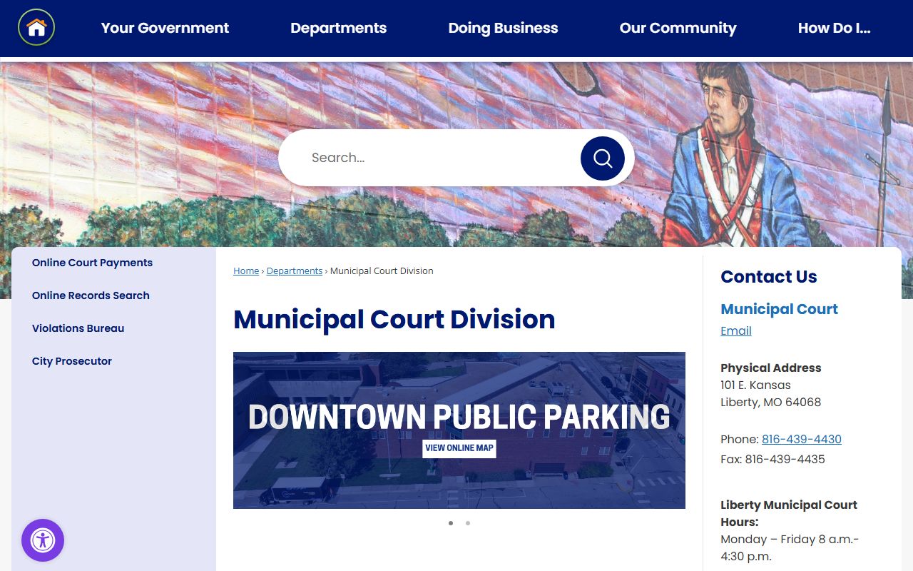 Liberty White Pages municipal court case search and warrants