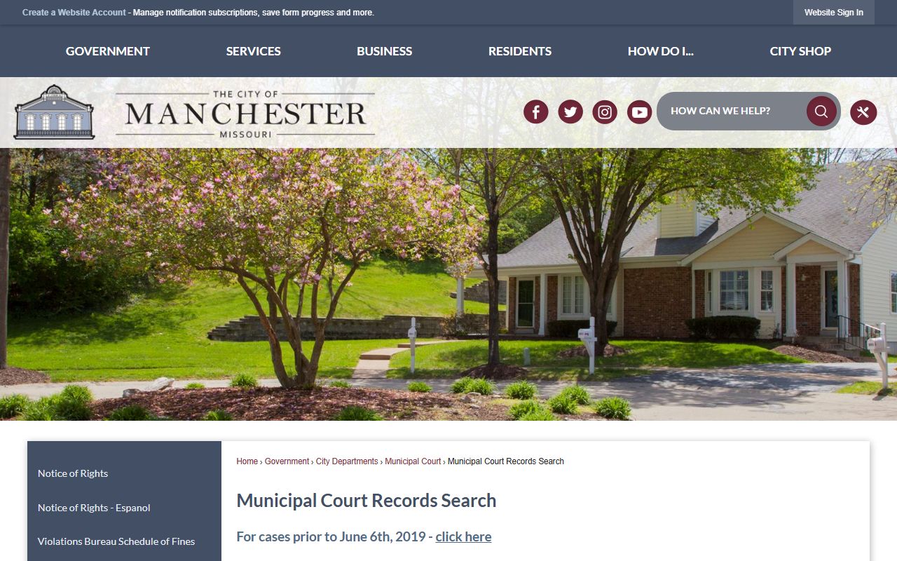 Manchester White Pages municipal court records search