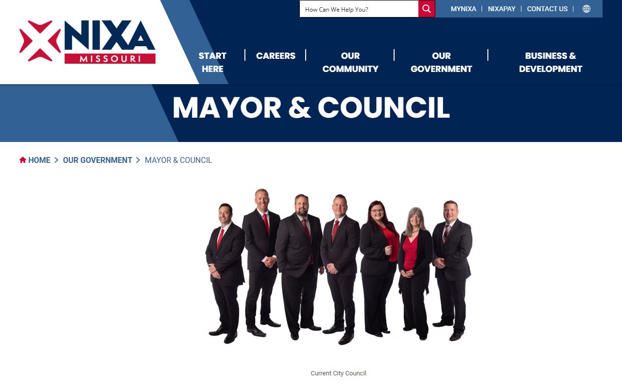 Nixa White Pages mayor and city council contact page