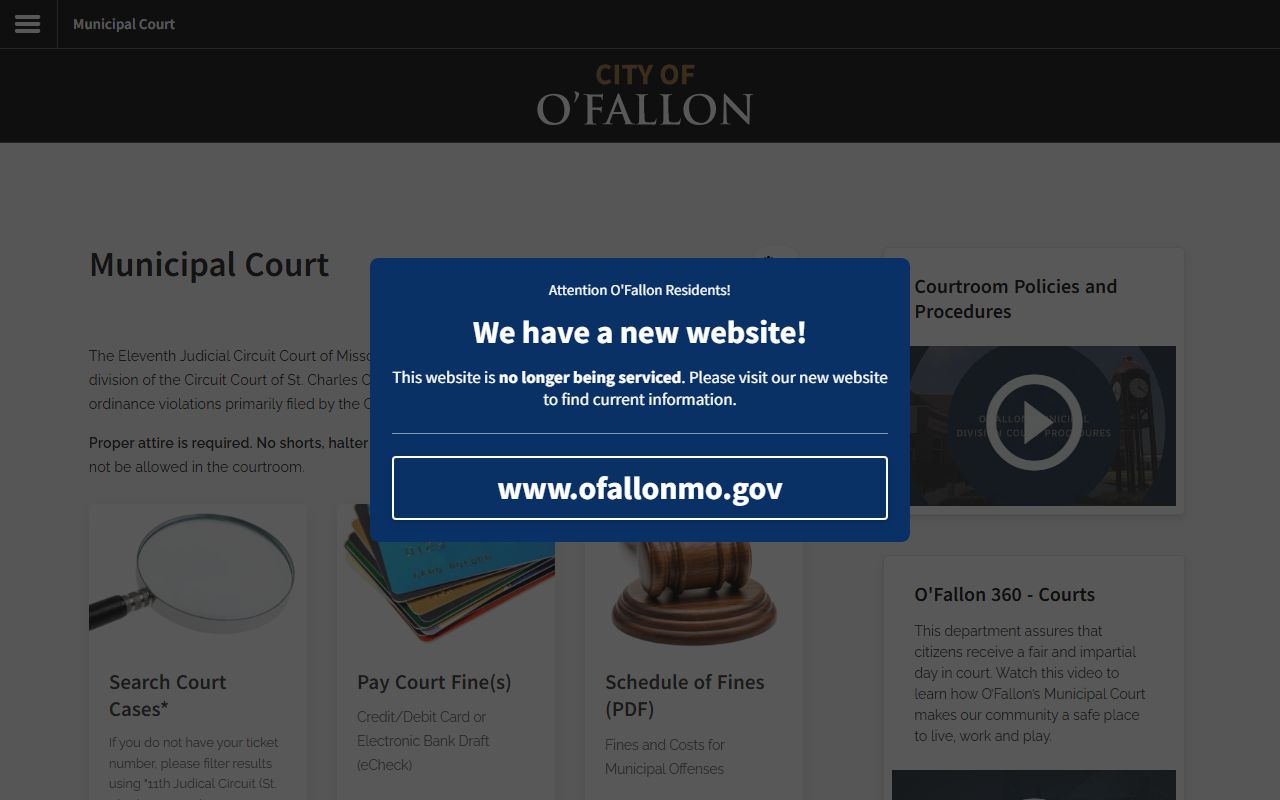 O'Fallon Municipal Court records for white pages lookups