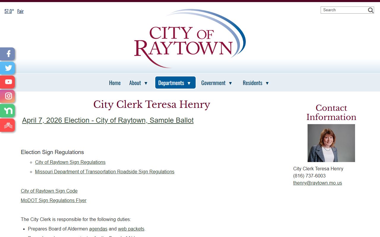 Raytown White Pages city clerk public records