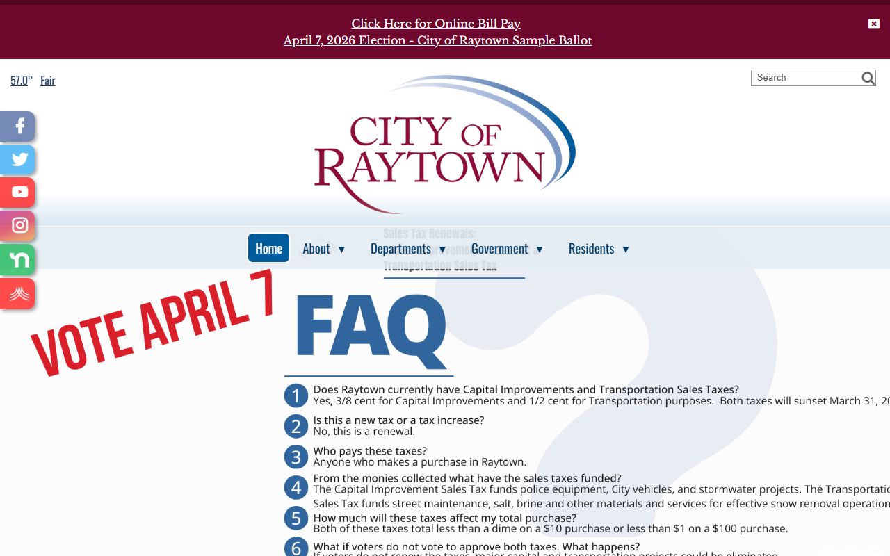 Raytown White Pages city website and staff directory