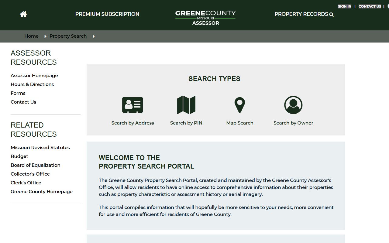 Greene County Assessor property records for Springfield white pages