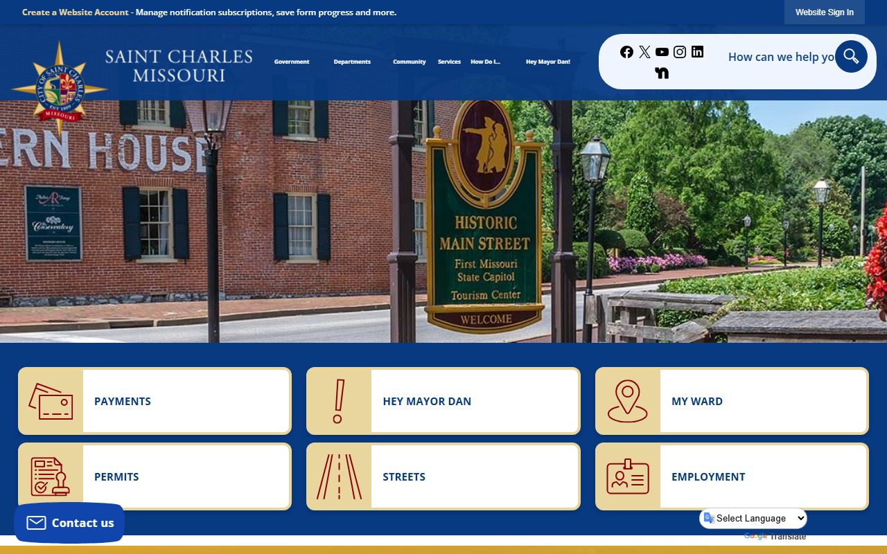 St. Charles White Pages city government website