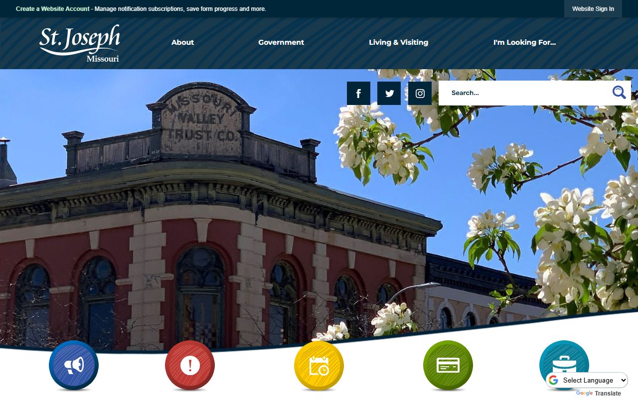 St. Joseph White Pages city government website