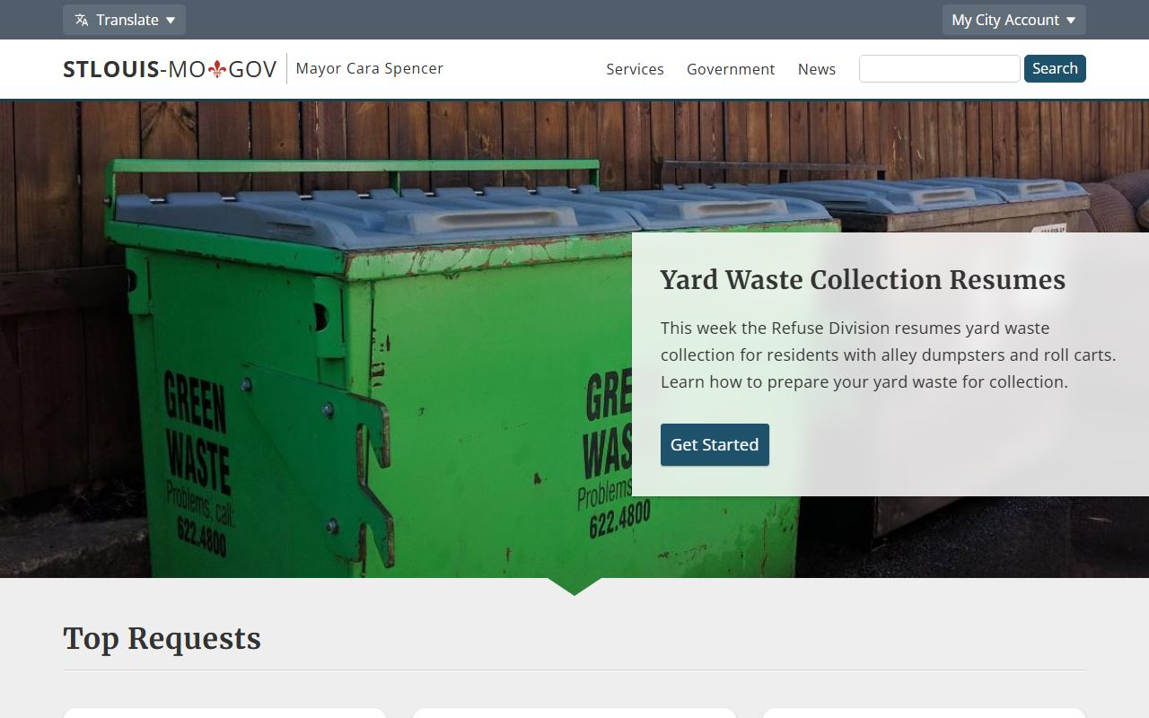 St. Louis city official website for white pages directory searches