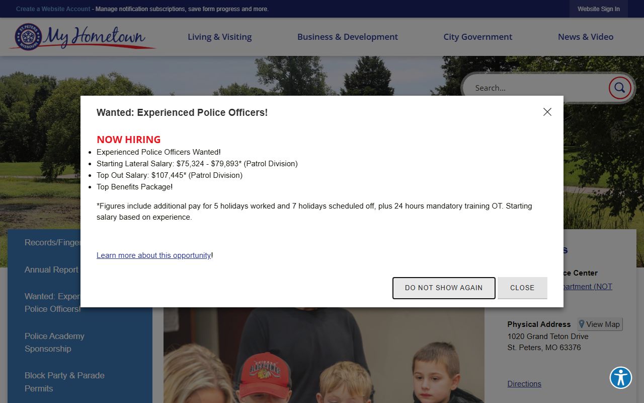 St. Peters White Pages police department