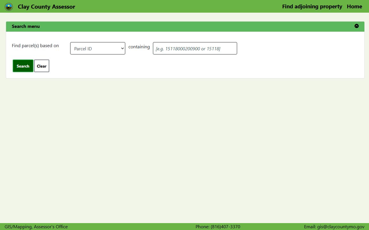Clay County White Pages GIS property search map
