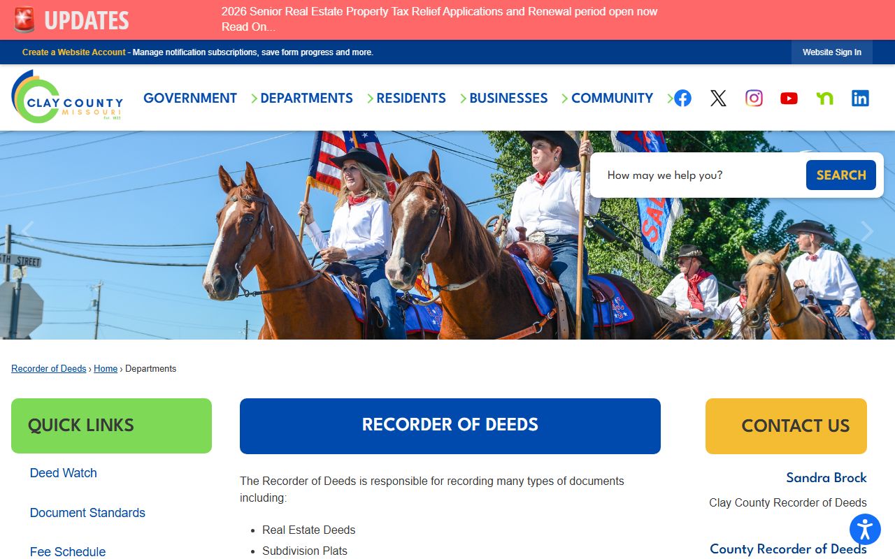 Clay County White Pages Recorder of Deeds records