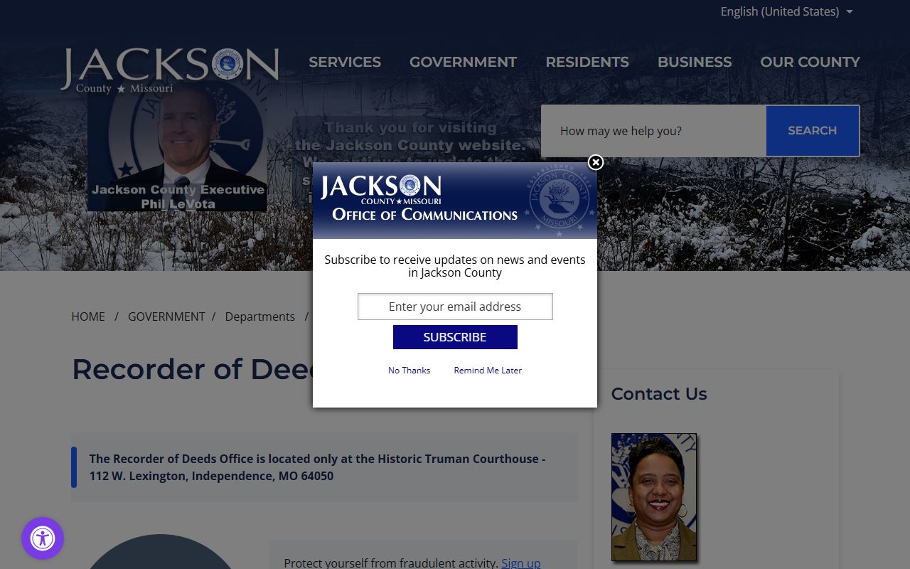 Jackson County White Pages Recorder of Deeds records