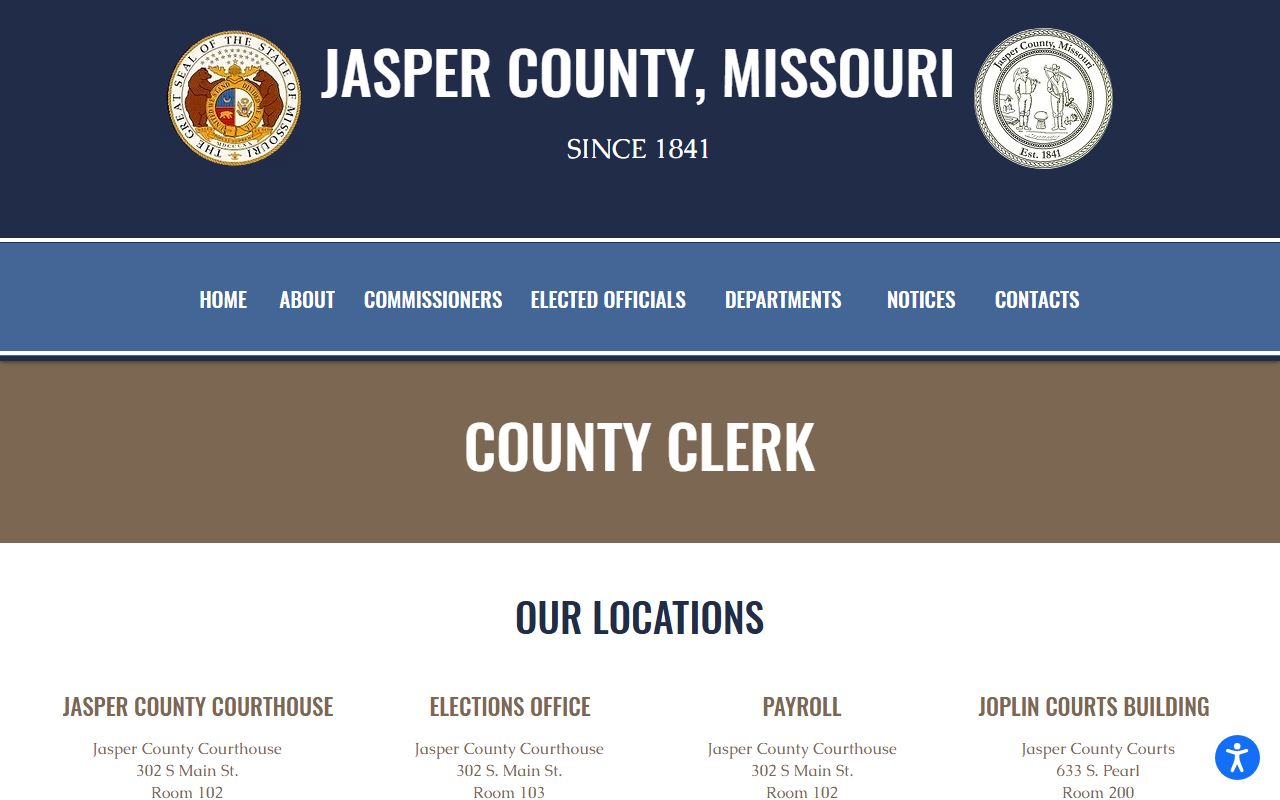Jasper County White Pages county clerk election services