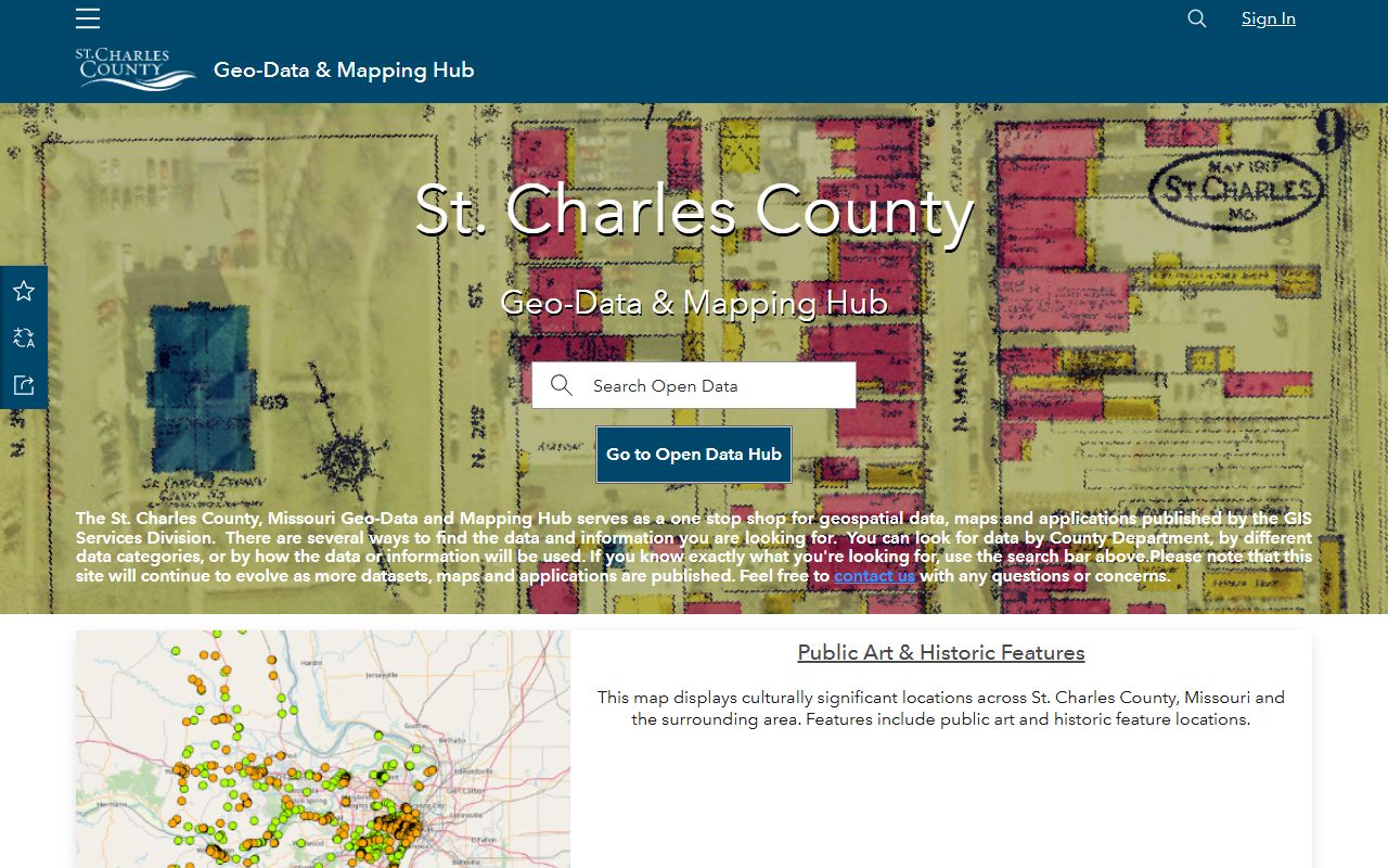 St. Charles County White Pages GIS Open Data Hub property mapping