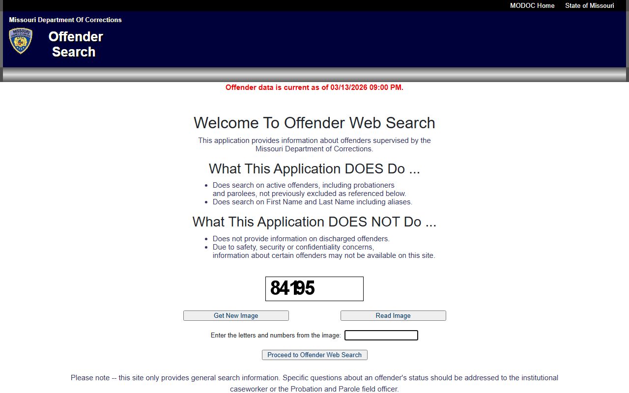 Missouri White Pages Department of Corrections offender search