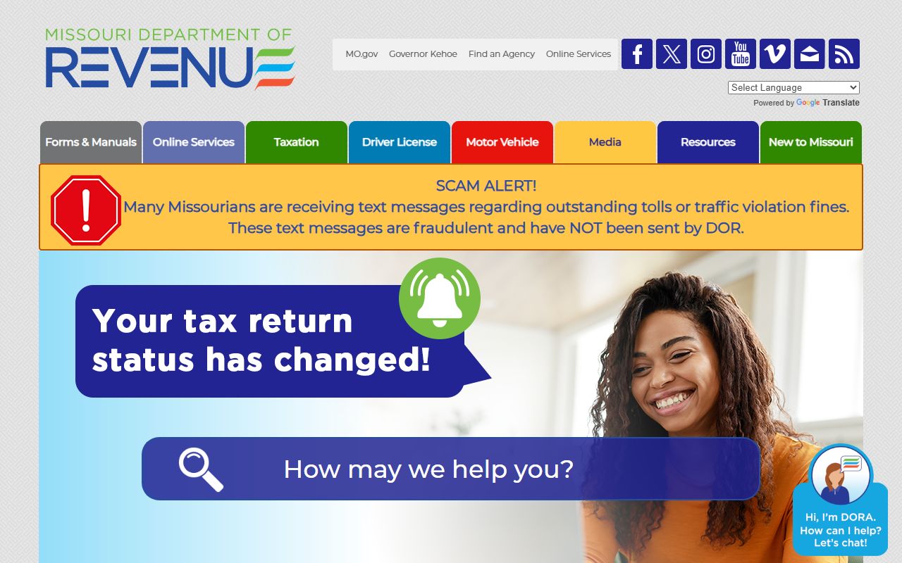 Missouri White Pages Department of Revenue driver records